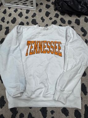 Tennessee Crewneck Sweatshirt - White with Orange Logo